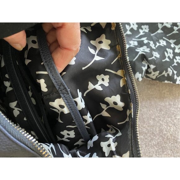 Jenna Kator Purse bag Navy Blue Pebbled Vegan Leather & Matching Wallet - Picture 11 of 16